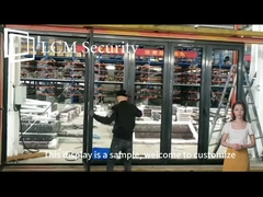 অনুভূমিক অ্যালুমিনিয়াম গ্লাস ভাঁজ দরজা বায়ুচলাচল ডাবল গ্লাসযুক্ত দ্বিগুণ দরজা